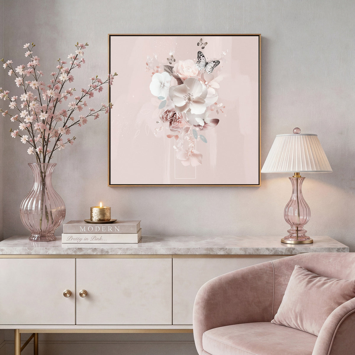Pink Petal Veil Abstract