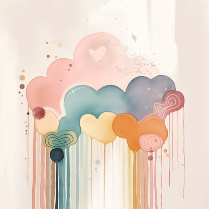 Rainbow Drizzle Abstract Style B