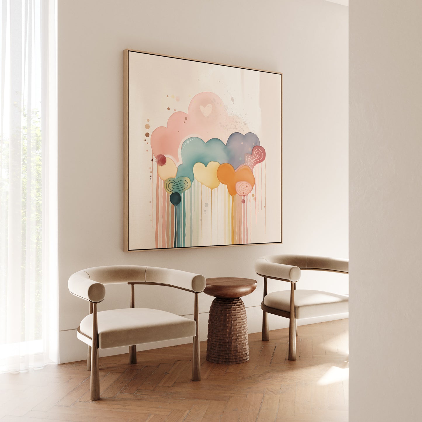 Rainbow Drizzle Abstract Style B