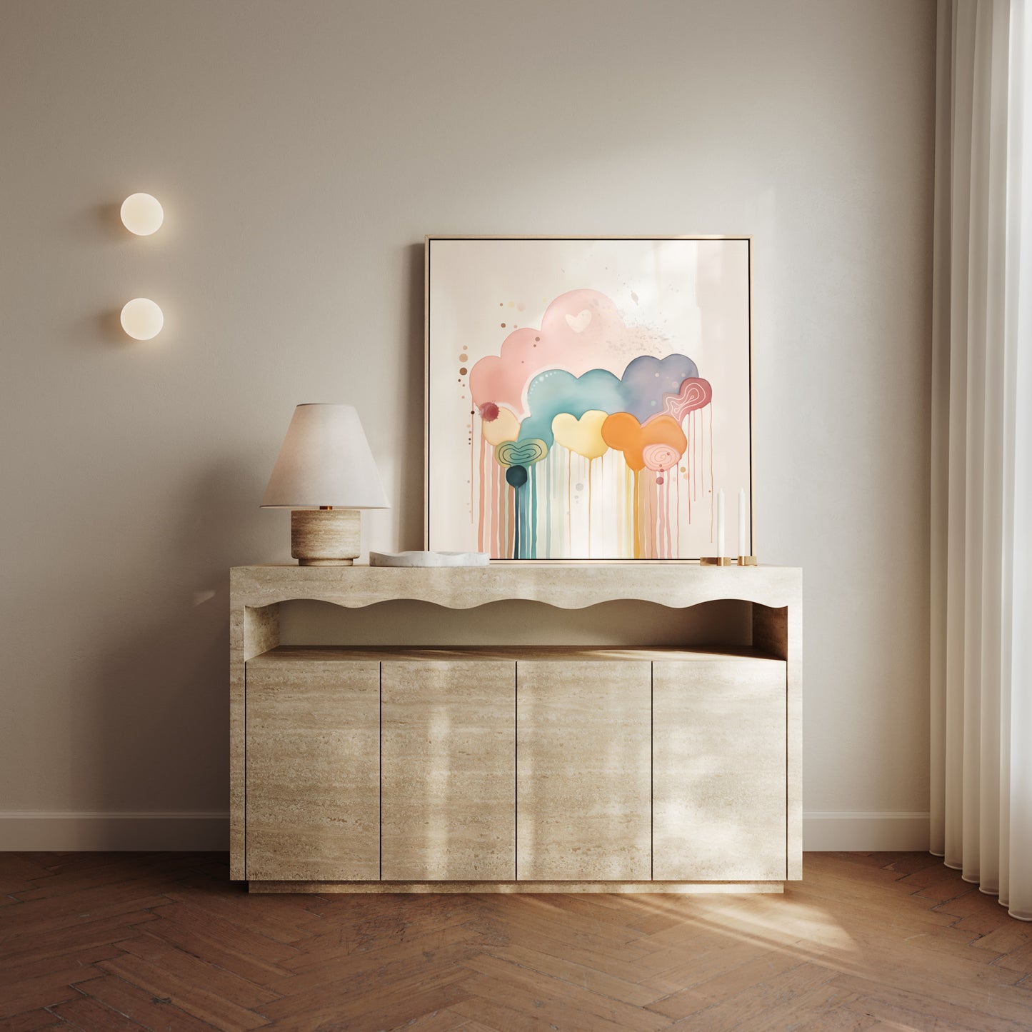 Rainbow Drizzle Abstract Style B